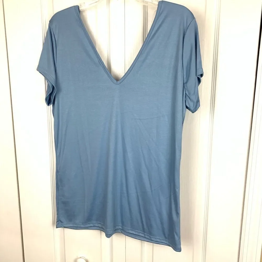 Blue Leopard Plus Size Top - Picture 4 of 4